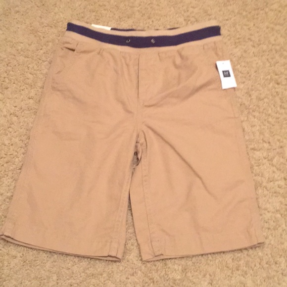 boys elastic waist khaki shorts